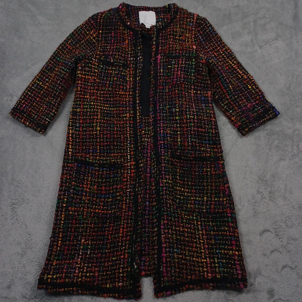 Anthropologie Coat Womens XS Ettitwa Pockets‎ Knit Silk Blend Pockets Boho
